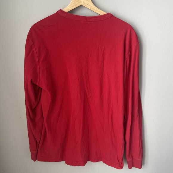 Vintage American Eagle Distressed Graphic Embroidered Red Long Sleeve Men’s Sz M - Picture 5 of 6